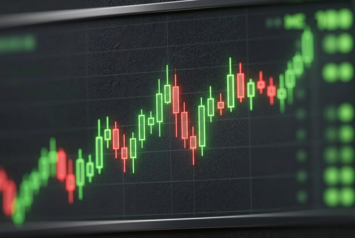Trading screen reworked with red and green candlesticks